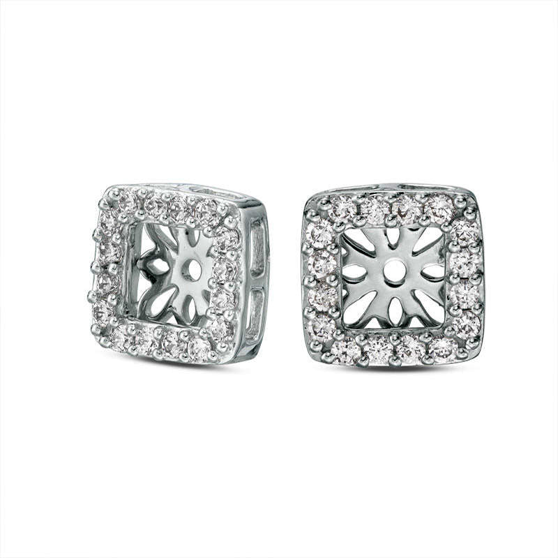 0.33 CT. T.W. Diamond Square Frame Earring Jackets in 10K White Gold