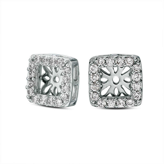 0.33 CT. T.W. Diamond Square Frame Earring Jackets in 10K White Gold