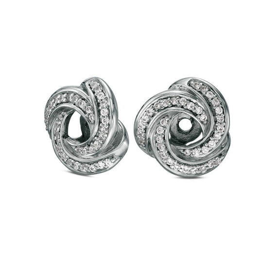 0.2 CT. T.W. Diamond Swirl Frame Earring Jackets in 10K White Gold