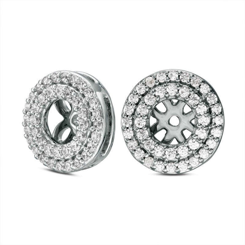 0.5 CT. T.W. Diamond Double Frame Earring Jackets in 10K White Gold