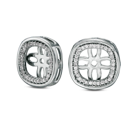 0.17 CT. T.W. Diamond Cushion Frame Earring Jackets in 10K White Gold