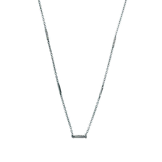 0.1 CT. T.W. Natural Diamond Bar Chain Necklace in Sterling Silver - 18"