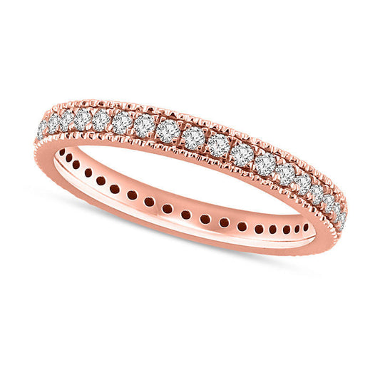 0.50 CT. T.W. Natural Diamond Antique Vintage-Style Eternity Wedding Band in Solid 14K Rose Gold