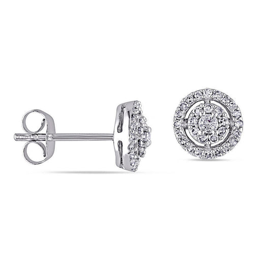 0.33 CT. T.W. Composite Diamond Frame Stud Earrings in 10K White Gold