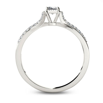 0.25 CT. T.W. Princess-Cut Natural Diamond Split Shank Engagement Ring in Solid 14K White Gold
