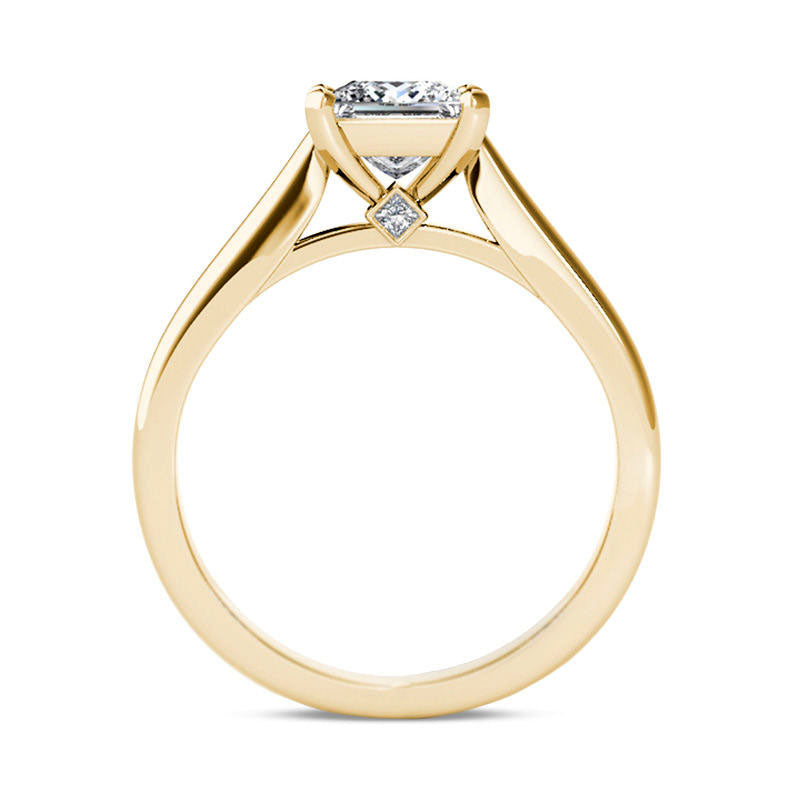 1.0 CT. T.W. Princess-Cut Natural Clarity Enhanced Diamond Solitaire Engagement Ring in Solid 14K Gold (I/I1)