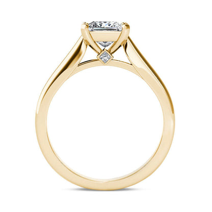 1.0 CT. T.W. Princess-Cut Natural Clarity Enhanced Diamond Solitaire Engagement Ring in Solid 14K Gold (I/I1)