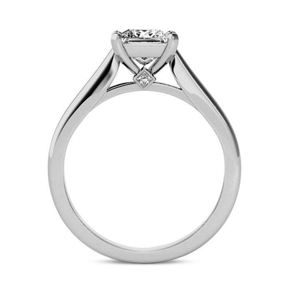1.0 CT. T.W. Princess-Cut Natural Clarity Enhanced Diamond Solitaire Engagement Ring in Solid 14K White Gold (I/I1)