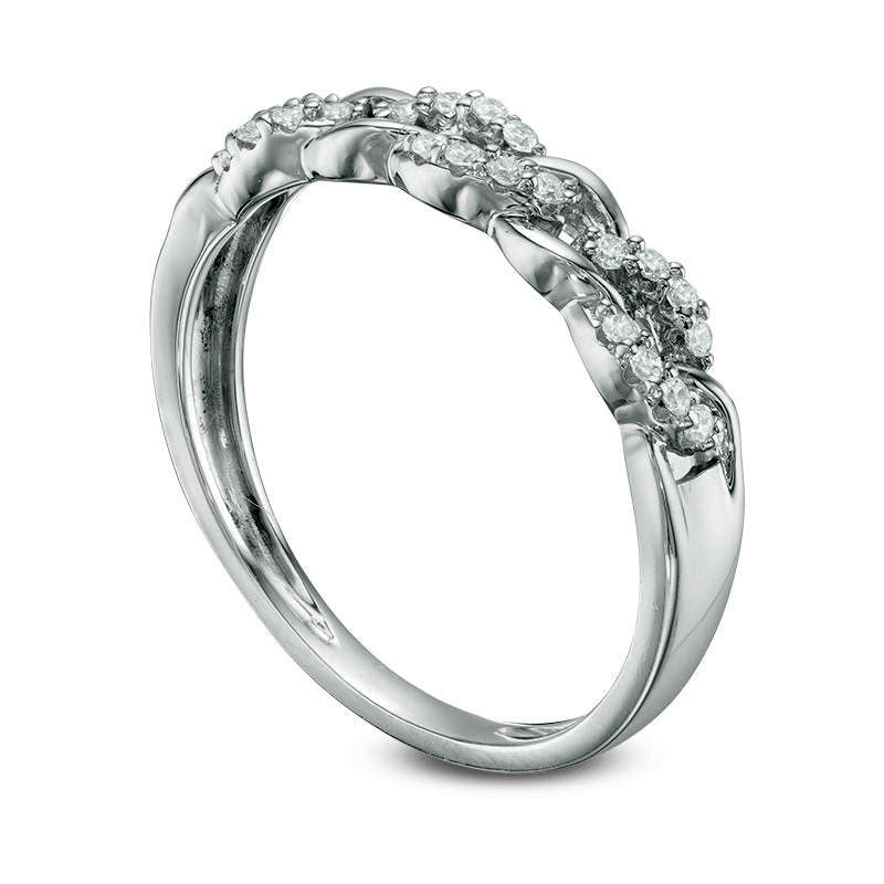 0.13 CT. T.W. Natural Diamond Link Band in Solid 10K White Gold