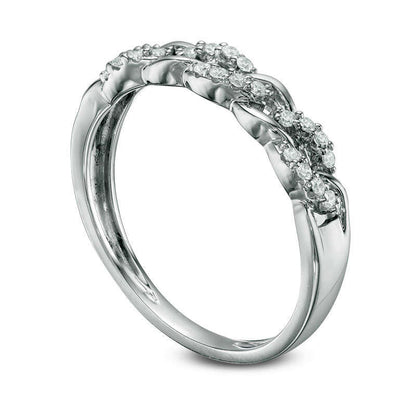 0.13 CT. T.W. Natural Diamond Link Band in Solid 10K White Gold