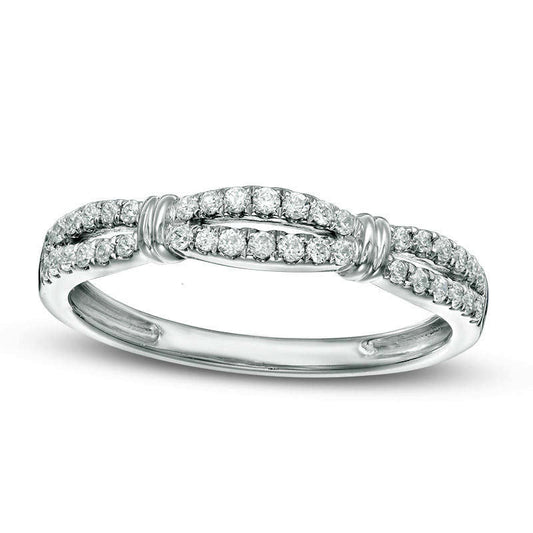 0.25 CT. T.W. Natural Diamond Wedding Band in Solid 10K White Gold