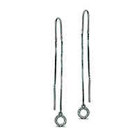 0.1 CT. T.W. Diamond Circle Threader Earrings in Sterling Silver