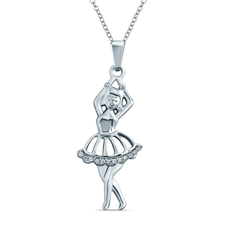 0.05 CT. T.W. Natural Diamond Ballerina Pendant in Sterling Silver