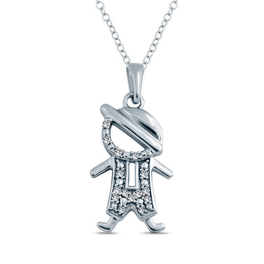 0.05 CT. T.W. Natural Diamond Little Boy Pendant in Sterling Silver