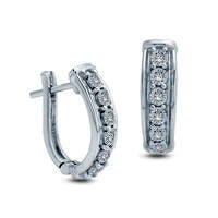 0.1 CT. T.W. Diamond Hoop Earrings in Sterling Silver