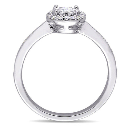 0.33 CT. T.W. Natural Diamond Frame Engagement Ring in Sterling Silver