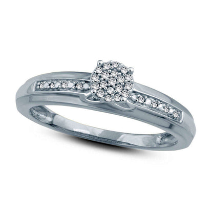 0.07 CT. T.W. Composite Natural Diamond Criss-Cross Engagement Ring in Solid 10K White Gold