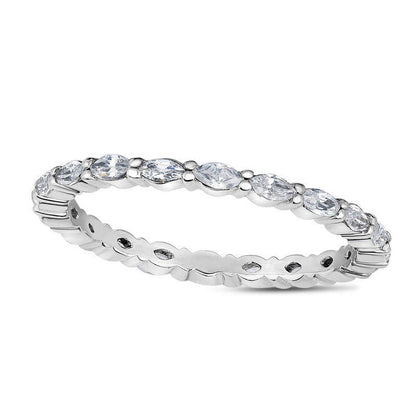 0.50 CT. T.W. Marquise Natural Diamond Eternity Anniversary Band in Solid 14K White Gold