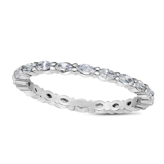 0.50 CT. T.W. Marquise Natural Diamond Eternity Anniversary Band in Solid 14K White Gold