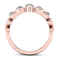 0.25 CT. T.W. Natural Diamond Crown Beaded Ring in Solid 10K Rose Gold