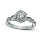 0.63 CT. T.W. Natural Diamond Orbit Frame Twist Antique Vintage-Style Engagement Ring in Solid 14K White Gold - Size 7