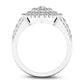 1.0 CT. T.W. Natural Diamond Triple Frame Multi-Row Ring in Solid 10K White Gold