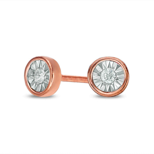 0.25 CT. T.W. Diamond Solitaire Stud Earrings in 10K Rose Gold