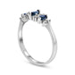 Marquise Blue Sapphire and 0.17 CT. T.W. Natural Diamond Seven Stone Illusion Ring in Solid 14K White Gold