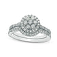 0.50 CT. T.W. Composite Natural Diamond Frame Bridal Engagement Ring Set in Solid 10K White Gold