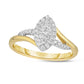 0.25 CT. T.W. Composite Natural Diamond Marquise Frame Bypass Promise Ring in Solid 10K Two-Tone Gold