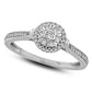 0.25 CT. T.W. Composite Natural Diamond Frame Collar Promise Ring in Solid 10K White Gold