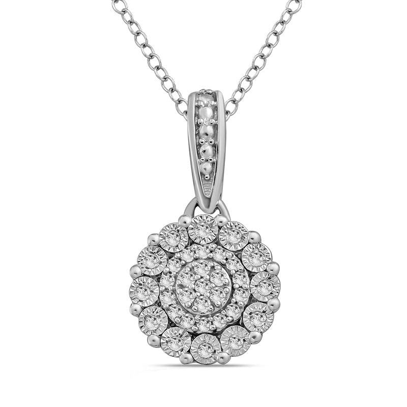 0.1 CT. T.W. Composite Natural Diamond Pendant in Sterling Silver