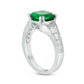 9.0mm Cushion-Cut Lab-Created Emerald and White Sapphire Antique Vintage-Style Ring in Sterling Silver
