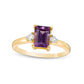 Emerald-Cut Amethyst and 0.10 CT. T.W. Natural Diamond Ring in Solid 10K Yellow Gold
