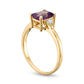 Emerald-Cut Amethyst and 0.10 CT. T.W. Natural Diamond Ring in Solid 10K Yellow Gold