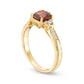 6.0mm Cushion-Cut Garnet and 0.13 CT. T.W. Natural Diamond Ring in Solid 10K Yellow Gold