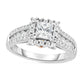 1.0 CT. T.W. Princess-Cut Natural Diamond Frame Multi-Row Engagement Ring in Solid 14K Two-Tone Gold
