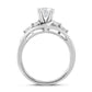 1.5 CT. T.W. Natural Diamond Tri-Sides Bypass Engagement Ring in Solid 14K White Gold