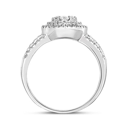 0.75 CT. T.W. Composite Natural Diamond Marquise Frame Split Shank Engagement Ring in Solid 14K White Gold