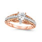 0.63 CT. T.W. Natural Diamond Cathedral Antique Vintage-Style Engagement Ring in Solid 14K Rose Gold