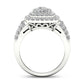 1.5 CT. T.W. Natural Diamond Rectangle Frame Multi-Row Ring in Solid 10K White Gold