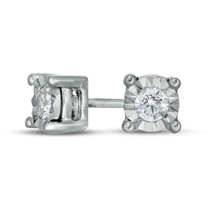 0.1 CT. T.W. Diamond Solitaire Stud Earrings in 10K White Gold