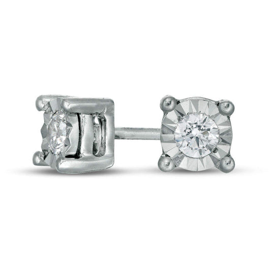 0.1 CT. T.W. Diamond Solitaire Stud Earrings in 10K White Gold