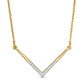 0.05 CT. T.W. Natural Diamond Laser-Cut Chevron Necklace in 10K Yellow Gold