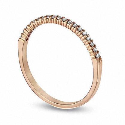 0.17 CT. T.W. Natural Diamond Band in Solid 10K Rose Gold