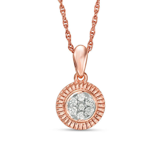 0.07 CT. T.W. Composite Natural Diamond Pendant in 10K Rose Gold