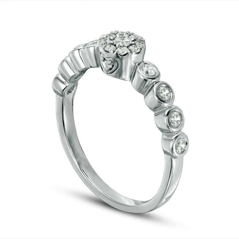 0.33 CT. T.W. Natural Diamond Frame Engagement Ring in Solid 10K White Gold