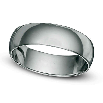 Men's 6.0mm Polished Wedding Band in Solid 10K White Gold