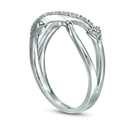 0.05 CT. T.W. Natural Diamond Crossover Arrow Ring in Sterling Silver