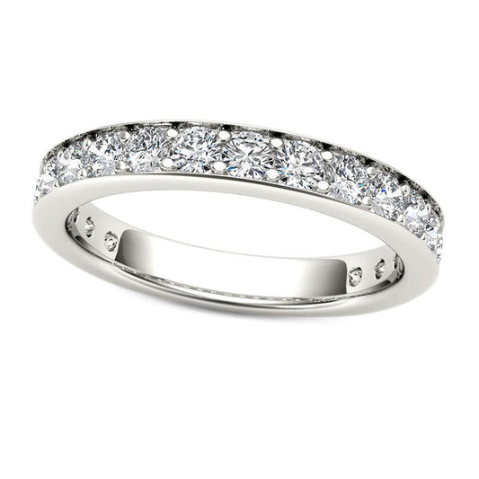 1.0 CT. T.W. Natural Diamond Wedding Band in Solid 10K White Gold